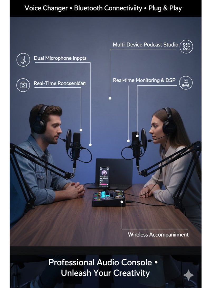 أيه أس أيه مكسر صوت وكارت صوت احترافي من ASA – جهاز كونسول رقمي للبث المباشر، البودكاست، والكاريوكي - Image 3